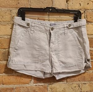 Joie Light Gray/Tan Linen Shorts 4